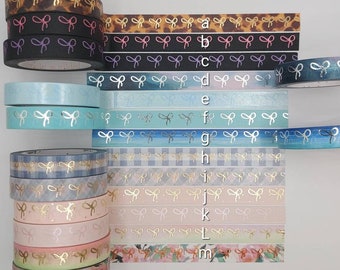 Simply Gilded, washi tape samples, sold in 0.5 m length intervals, bow washi, 10 mm wide