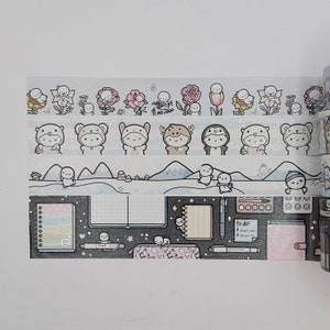 Échantillons de ruban adhésif washi, vendus par longueur de 0,5 m, The Coffee Monsterz Co, TCMC, washi kawaii, washi d'hiver, washi de planificateur, washi émotions