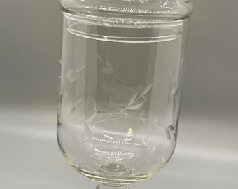 Vintage Princess House Clear Crystal Footed Candy Jar with Original Lid / Apothecary