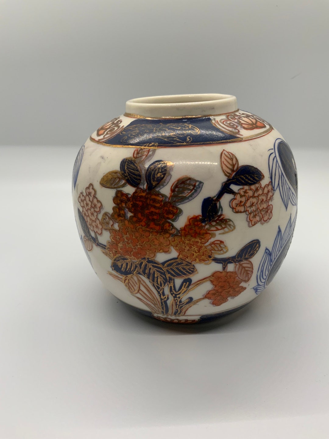 Colorful Handpainted Ginger Jar Made in Macau No Lid Etsy