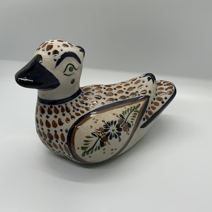 Vintage Tonala Mexican Pottery Hand-painted Quail/Bird Figure
