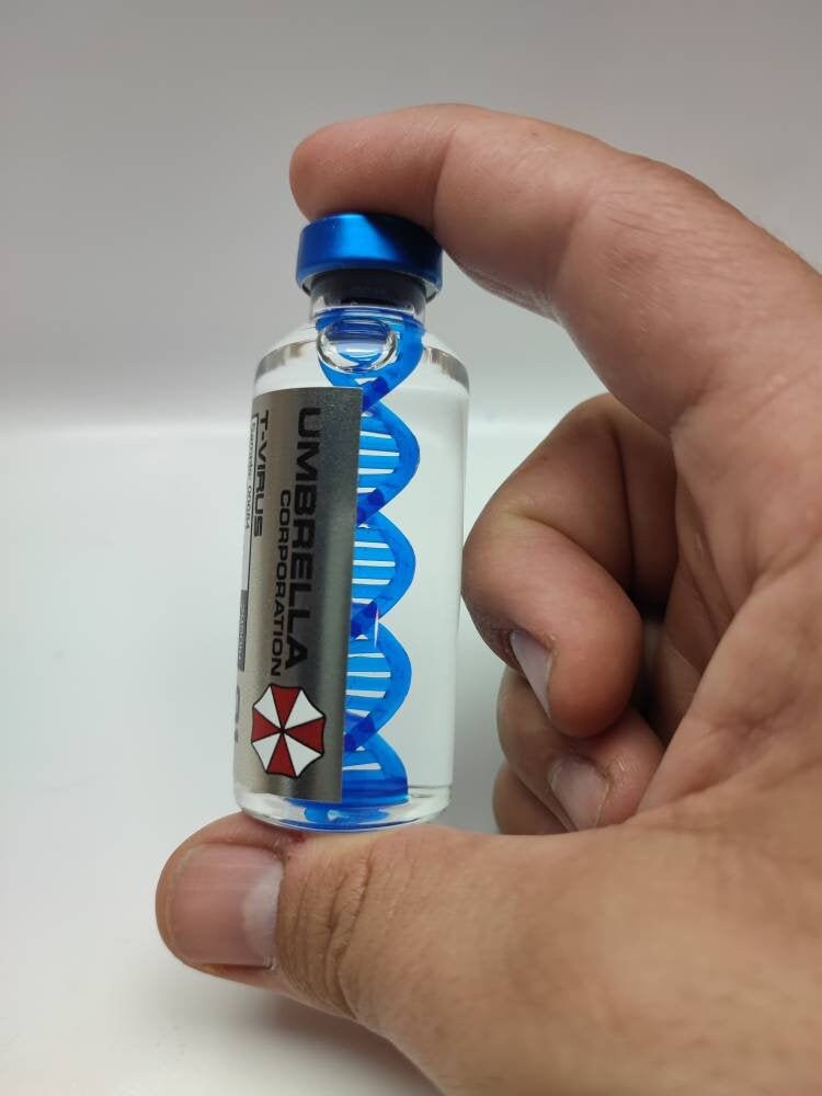 Residen Evil T-Virus Umbrella Corporation.Vial con doble Hélice