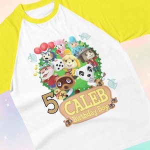 Personalized Animal  Birthday Shirt: Custom Name & Age, Unisex Gamer Tee