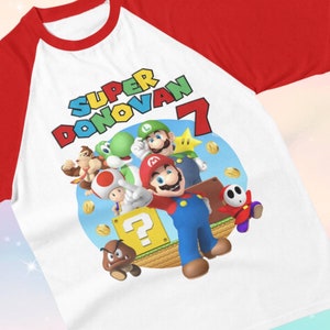 Super Gamer Birthday Shirt, Family Personalized Shirt, Birthday Custom Mario T-shirt, Custom Mario Birthday Boy Shirt, Unisex Toddler Gifts