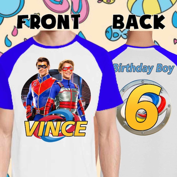 Henry Danger Custom birthday shirt - Name and age personalized Henry Captain shirt Danger Man - Henry Danger family matching Raglan shirt