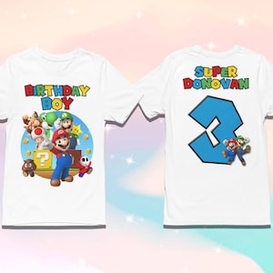Super Gamer Birthday Shirt, Family Personalized Shirt, Birthday Custom Mario T-shirt, Custom Mario Birthday Boy Shirt, Unisex Toddler Gifts