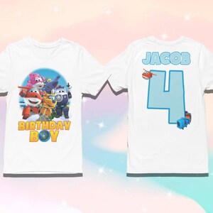 Super Wings Geburtstag Shirt, Super Wings T-Shirt, Familien Shirt, passendes Shirt, Personalisiertes Shirt, Super Wings Party - Name und Alter