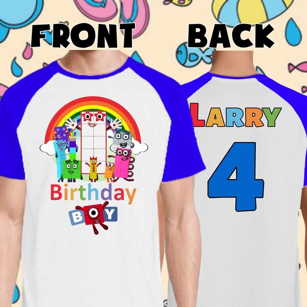 Custom Numberblocks kids birthday shirt - Number blocks Personalized kids shirt Unisex Birthday shirt Family matching - 1-10 numberblocks