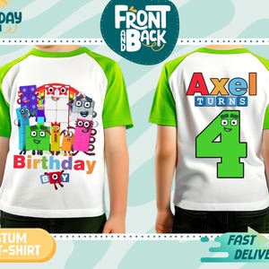 Custom Blocks kids birthday boy girl,  Blocks Theme Party, Personalized kids shirt Family matching - 1-10 Number, Number Blocks tee
