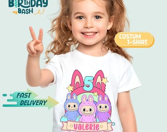 Labubu Birthday T-Shirt: Custom Family Matching Party Tee