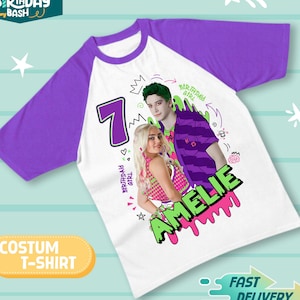 Zombie Birthday T Shirt, Zombie Movie Theme Party, Family Matching T Shirt, Addison, Zed Custom Tee, Raglan Short 3/4 Long Sleeve
