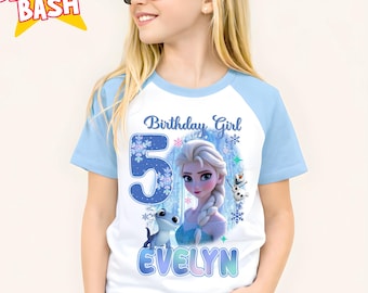 Koszulka urodzinowa Elsy: spersonalizowana koszulka imprezowa z księżniczką, pasująca do całej rodziny