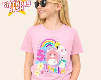 Squishmallow Birthday Party Shirt: Custom Family Matching Tee