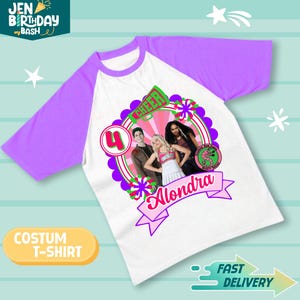 Zombie Birthday T Shirt, Zombie Movie Theme Party, Family Matching T Shirt, Addison, Zed Custom Tee, Raglan Short 3/4 Long Sleeve