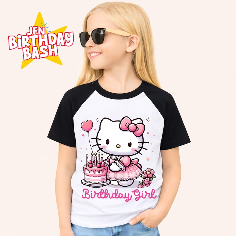 Kitty Birthday T Shirt, Family Matching Tee, Sanroo Custom Tee image 8