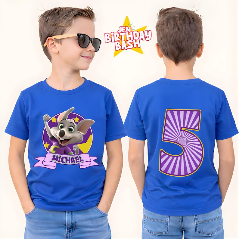 Spersonalizowana koszulka urodzinowa Chuk: pasująca koszulka rodzinna Chuk E zdjęcie 3