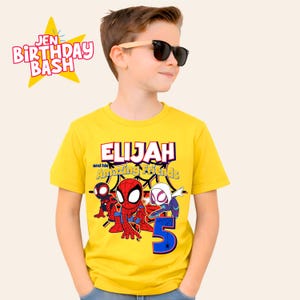 Spider Birthday Shirt: Personalized Spidey and Friends Party Theme image 9