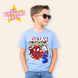 Spider Birthday Shirt: Personalized Spidey and Friends Party Theme image 8