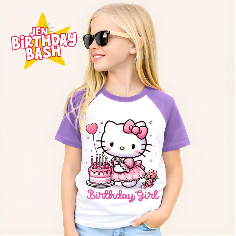 Kitty Birthday T Shirt, Family Matching Tee, Sanroo Custom Tee image 9