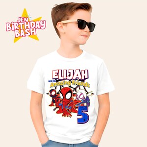 Spider Birthday Shirt: Personalized Spidey and Friends Party Theme image 6