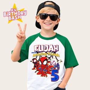 Spider Birthday Shirt: Personalized Spidey and Friends Party Theme image 4