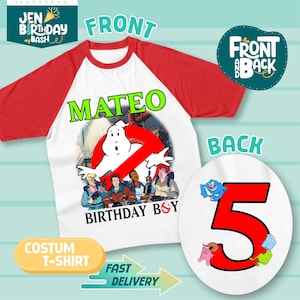 Personalized Ghost Birthday Shirt: Halloween Family Matching Raglan Tee