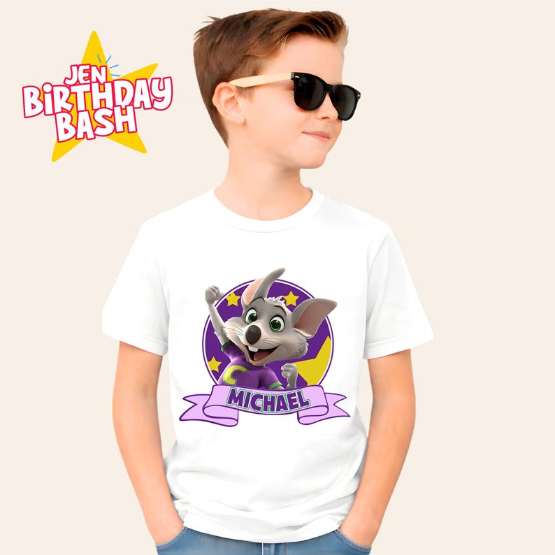 Spersonalizowana koszulka urodzinowa Chuk: pasująca koszulka rodzinna Chuk E zdjęcie 6