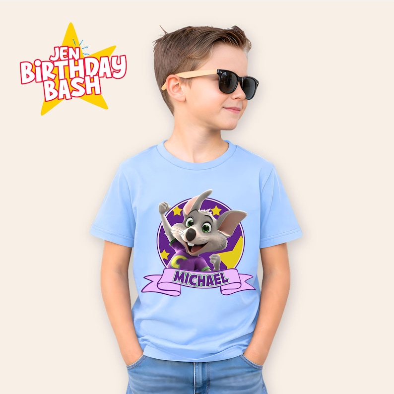 Spersonalizowana koszulka urodzinowa Chuk: pasująca koszulka rodzinna Chuk E zdjęcie 5