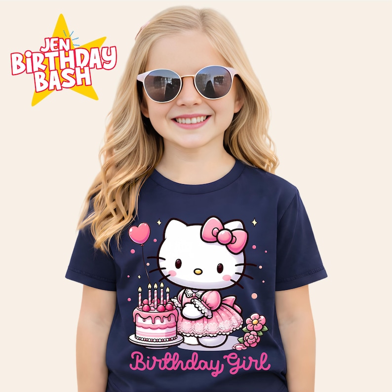 Kitty Birthday T Shirt, Family Matching Tee, Sanroo Custom Tee image 5