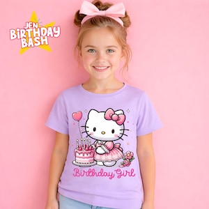 Kitty Birthday T Shirt, Family Matching Tee, Sanroo Custom Tee image 6