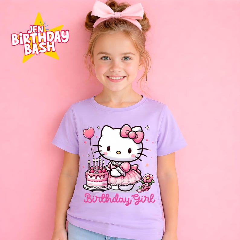 Kitty Birthday T Shirt, Family Matching Tee, Sanroo Custom Tee image 6