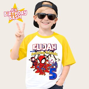 Spider Birthday Shirt: Personalized Spidey and Friends Party Theme image 5