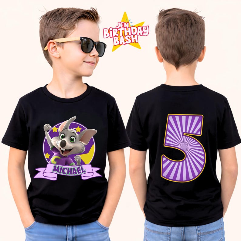 Spersonalizowana koszulka urodzinowa Chuk: pasująca koszulka rodzinna Chuk E zdjęcie 2