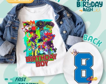 Koszulka urodzinowa Inspired Arcade Warrior: spersonalizowana koszulka pasująca do rodziny