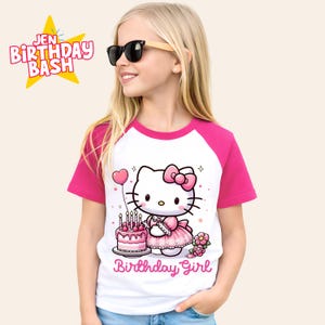 Kitty Birthday T Shirt, Family Matching Tee, Sanroo Custom Tee image 10