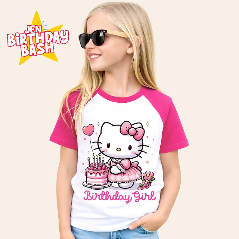 Kitty Birthday T Shirt, Family Matching Tee, Sanroo Custom Tee image 10