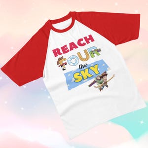 Reach four the sky 4th Birthday shirt, Toys 4th birthday shirt Buzz Woody Unisex Personalized shirt reach 4 the sky Fourth birthday