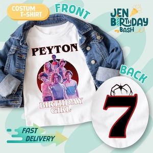 Strange Things Personalized Birthday Shirt - Stranger Show Custom Unisex Birthday - Eleven El Kids Stranger party theme shirt