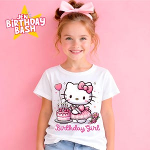 Kitty Birthday T Shirt, Family Matching Tee, Sanroo Custom Tee image 3