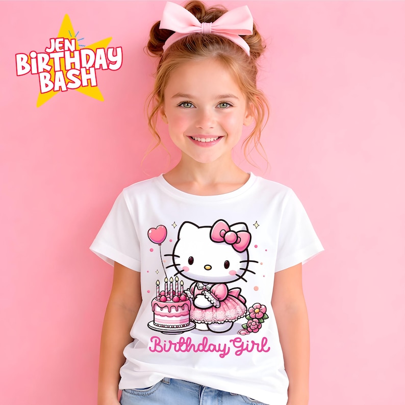 Kitty Birthday T Shirt, Family Matching Tee, Sanroo Custom Tee image 3