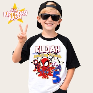 Spider Birthday Shirt: Personalized Spidey and Friends Party Theme image 3