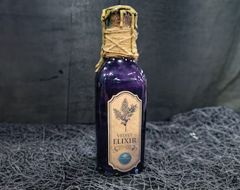 Velvet Elixir Potion | Prop | Potion Bottle Decor | Sensory Bottle | Halloween Decor