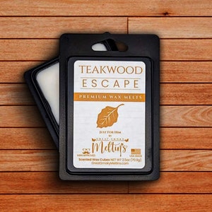 Teakwood Escape | 2.5oz Wax Melts | Gifts for Him | Wax Melts for Warmer | Wax Melts for Guys | Wax Melts