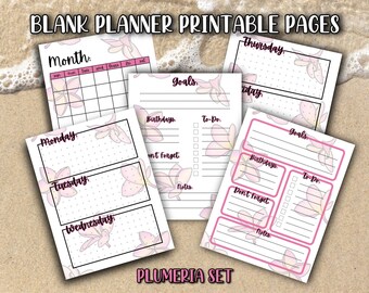 Blank Planner Printables set of 5 | Etsy