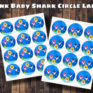 Shark Blank Circle Labels
