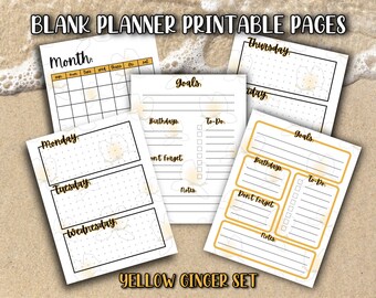 Blank Planner Printables set of 5 - Etsy