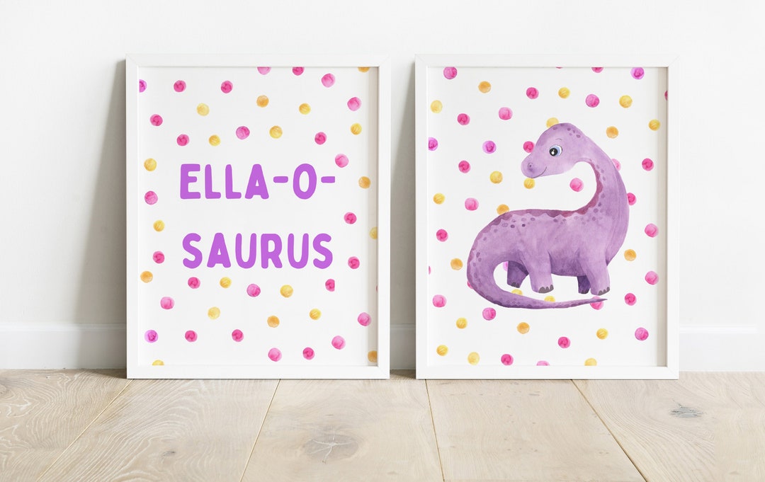 Dinosaur Printable Girl Dinosaur Print Digital Nursery Art - Etsy