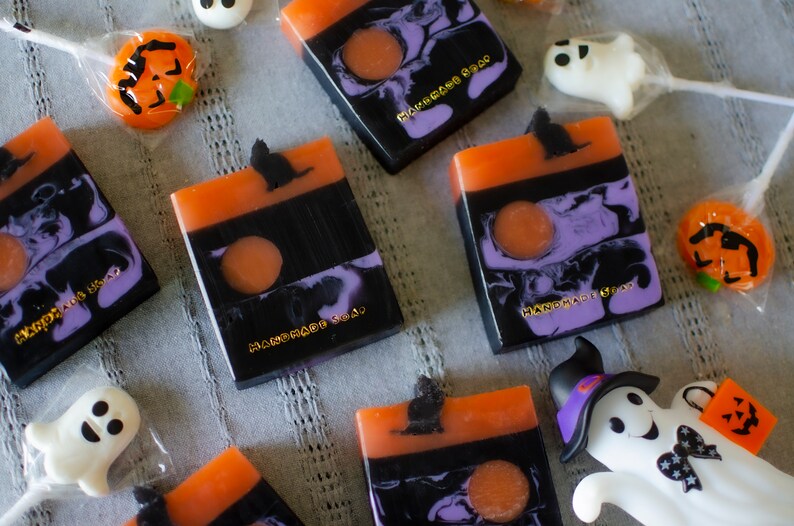 Spooky Cat Handcrafted Soap, Glycerin Soap, Halloween Soap, Party Favors, Fall Soap, Fun Gifts image 6