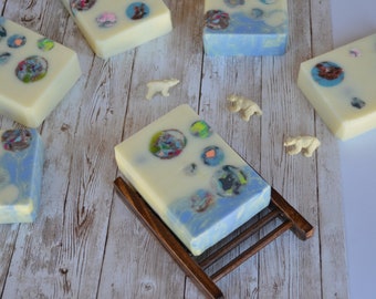 Christmas, holiday gift, stocking stuffers, party favors, Polar Bear Galaxy Handmade Soap
