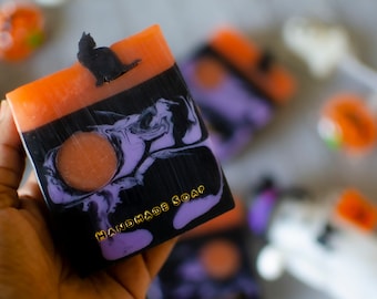 Spooky Cat Handcrafted Soap, Glycerin Soap, Halloween Soap, Party Favors, Fall Soap, Fun Gifts